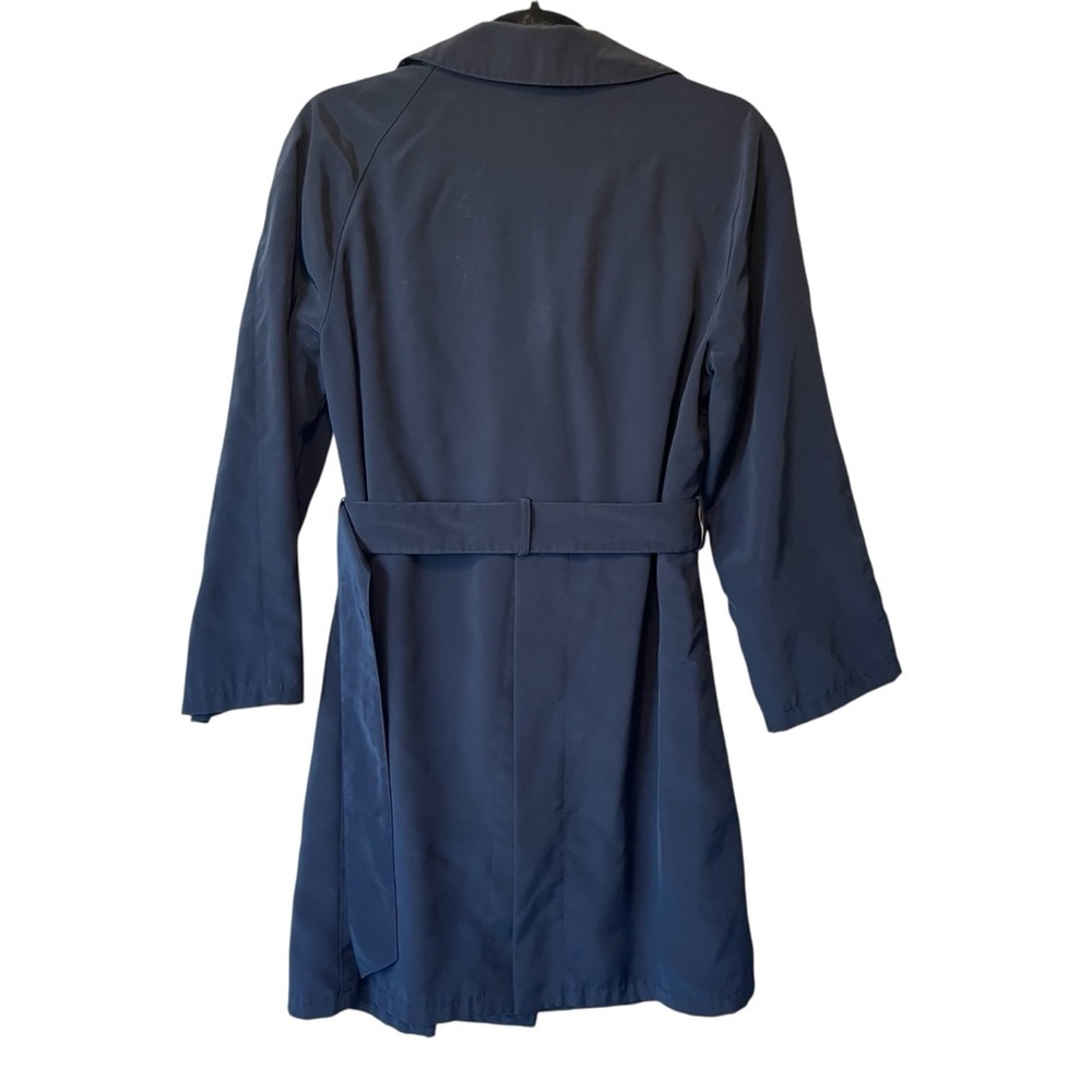 Emporio Armani Womens trench coat 6 US 42 Italy Navy blue Belted Double breasted - Picture 2 of 7